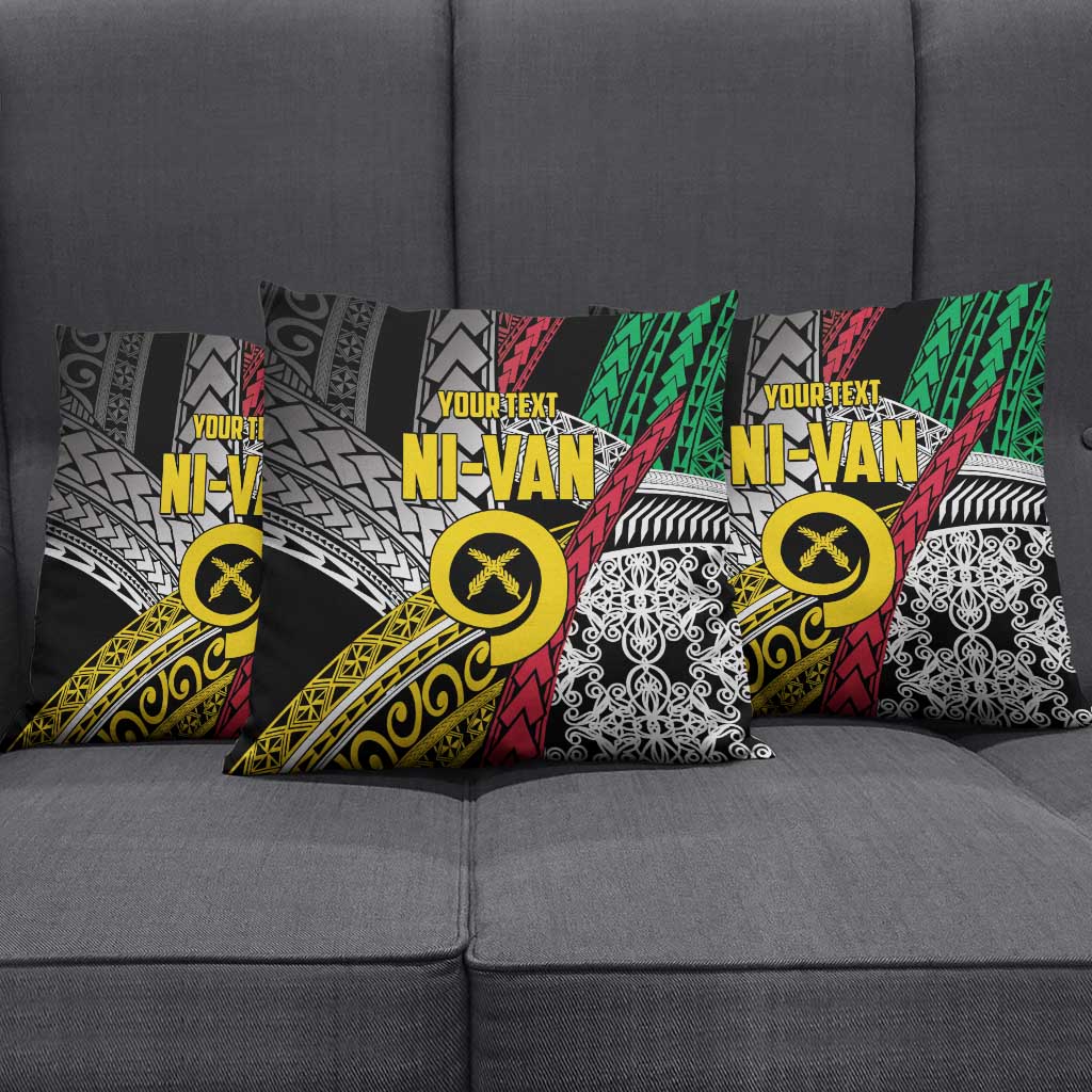 Vanuatu Proud to be Ni-van Personalised Pillow Cover with Mutis En Atan Patterns - Polynesian Pride