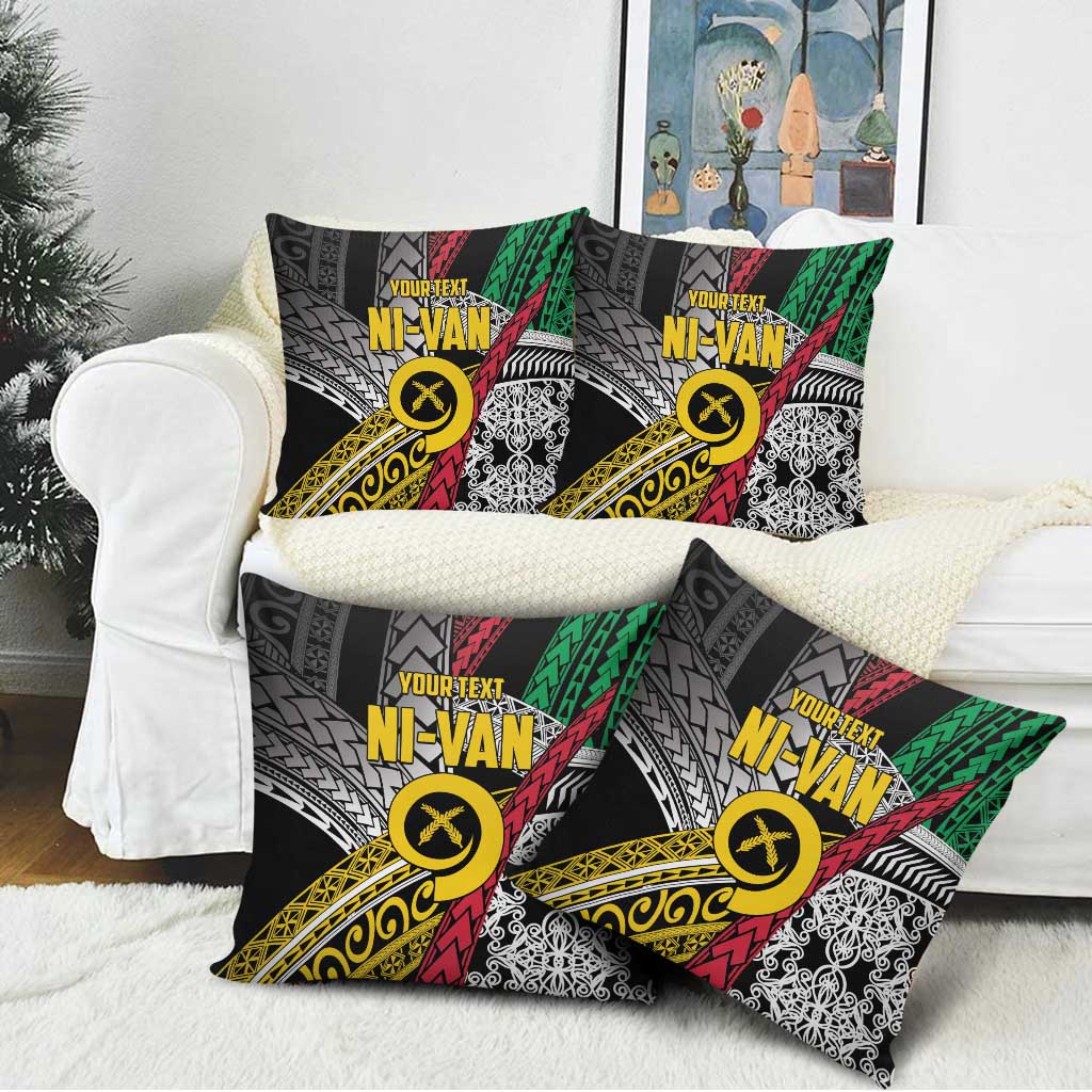 Vanuatu Proud to be Ni-van Personalised Pillow Cover with Mutis En Atan Patterns - Polynesian Pride