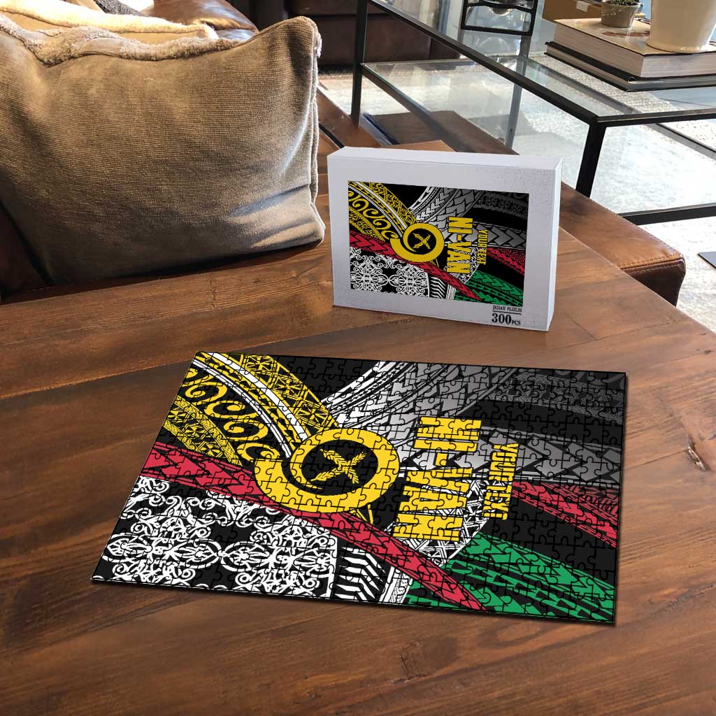 Vanuatu Proud to be Ni-van Personalised Puzzle with Mutis En Atan Patterns - Polynesian Pride