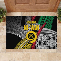 Vanuatu Proud to be Ni-van Personalised Rubber Doormat with Mutis En Atan Patterns