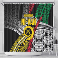 Vanuatu Proud to be Ni-van Personalised Shower Curtain with Mutis En Atan Patterns