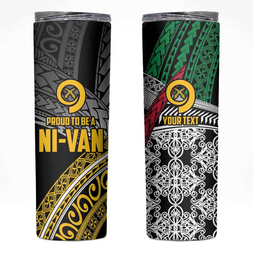 Vanuatu Proud to be Ni-van Personalised Skinny Tumbler with Mutis En Atan Patterns
