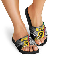 Vanuatu Proud to be Ni-van Personalised Slide Sandals with Mutis En Atan Patterns LT9 - Polynesian Pride