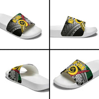 Vanuatu Proud to be Ni-van Personalised Slide Sandals with Mutis En Atan Patterns LT9 - Polynesian Pride