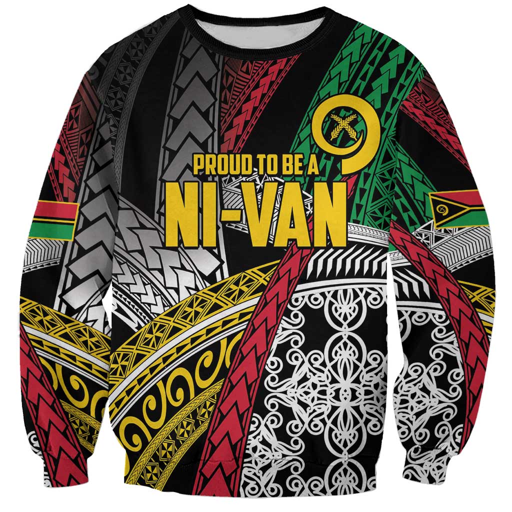 Vanuatu Proud to be Ni-van Personalised Sweatshirt with Mutis En Atan Patterns