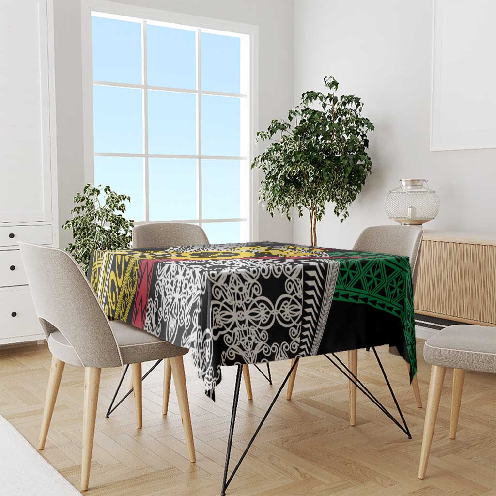 Vanuatu Proud to be Ni-van Personalised Tablecloth with Mutis En Atan Patterns