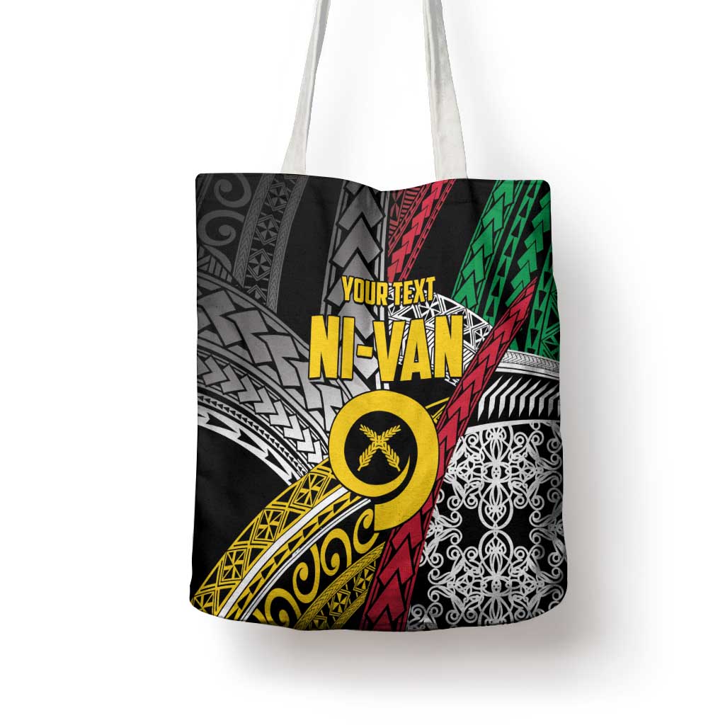 Vanuatu Proud to be Ni-van Personalised Tote Bag with Mutis En Atan Patterns - Polynesian Pride