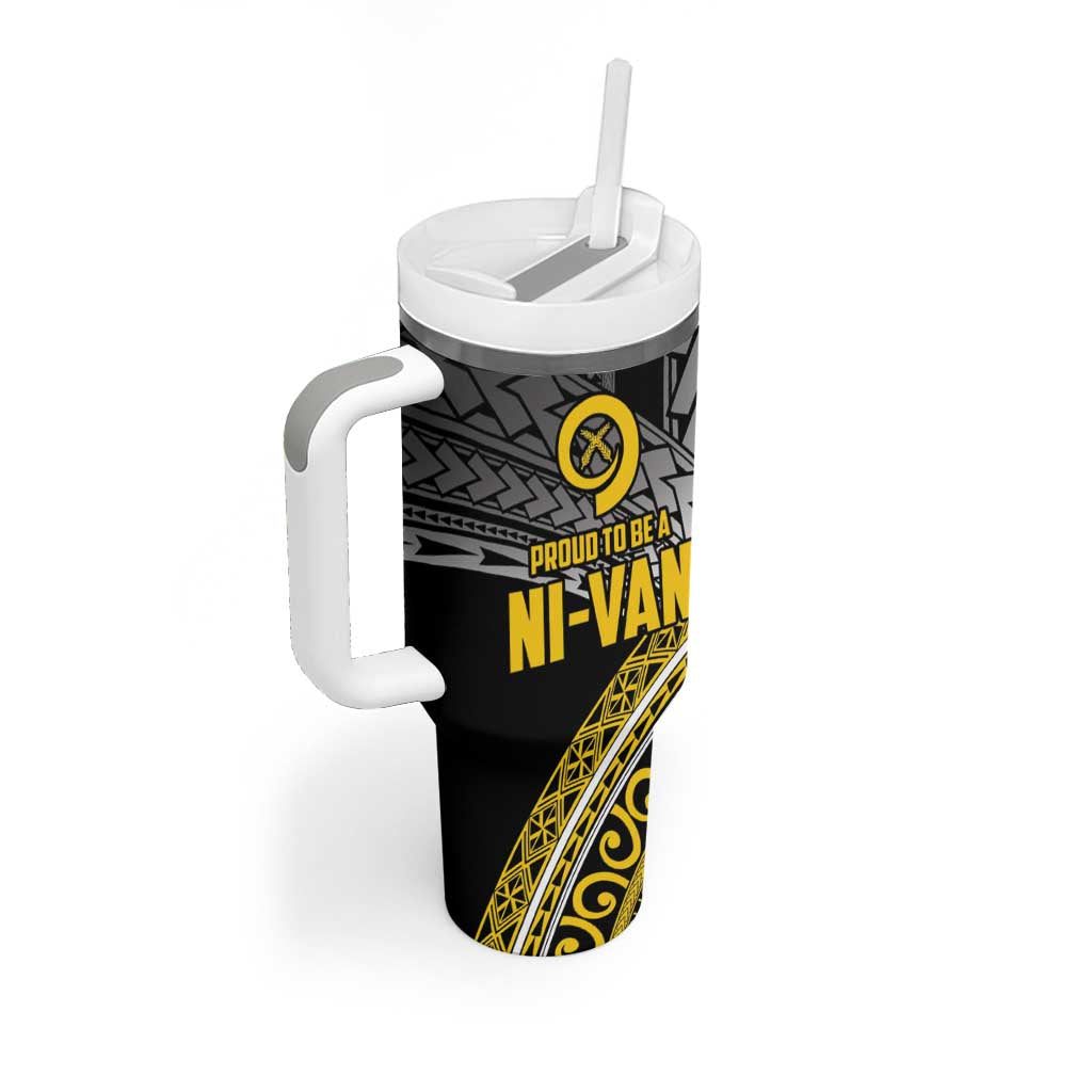Vanuatu Proud to be Ni-van Personalised Tumbler With Handle with Mutis En Atan Patterns