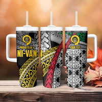 Vanuatu Proud to be Ni-van Personalised Tumbler With Handle with Mutis En Atan Patterns