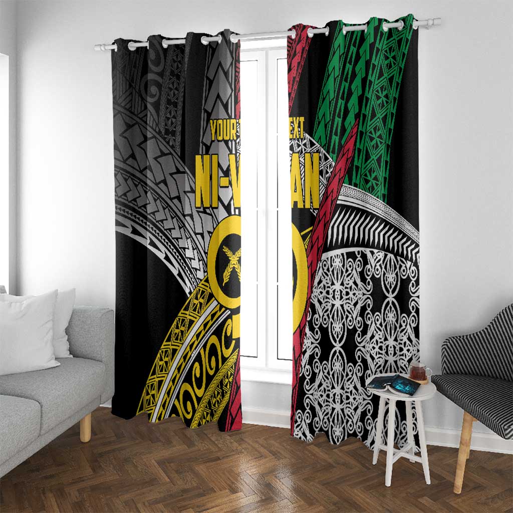 Vanuatu Proud to be Ni-van Personalised Window Curtain with Mutis En Atan Patterns