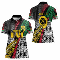 Vanuatu Proud to be Ni-van Personalised Women Polo Shirt with Mutis En Atan Patterns