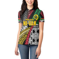 Vanuatu Proud to be Ni-van Personalised Women Polo Shirt with Mutis En Atan Patterns