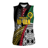 Vanuatu Proud to be Ni-van Personalised Women Sleeveless Polo Shirt with Mutis En Atan Patterns