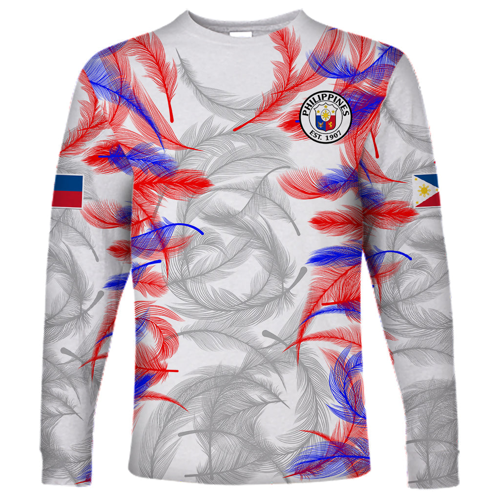 (Custom Text And Number) 2023 Philippines Anzkals Football Long Sleeve Shirt Pilipinas Be Unique LT9 Unisex White - Polynesian Pride
