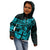 Fiji Islands Kid Hoodie Coat of Arms Fijian Flower Polynesian Pattern - Aqua LT9 - Polynesian Pride