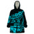 Fiji Islands Wearable Blanket Hoodie Coat of Arms Fijian Flower Polynesian Pattern - Aqua LT9 One Size Aqua - Polynesian Pride