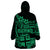 Fiji Islands Wearable Blanket Hoodie Coat of Arms Fijian Flower Polynesian Pattern - Green LT9 - Polynesian Pride