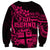 Fiji Islands Sweatshirt Coat of Arms Fijian Flower Polynesian Pattern - Pink LT9 - Polynesian Pride