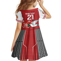 Custom Tonga Rugby Family Matching Long Sleeve Bodycon Dress and Hawaiian Shirt Mate Maa Kupesi Style LT9 - Polynesian Pride