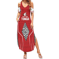 Custom Tonga Rugby Family Matching Summer Maxi Dress and Hawaiian Shirt Mate Maa Kupesi Style