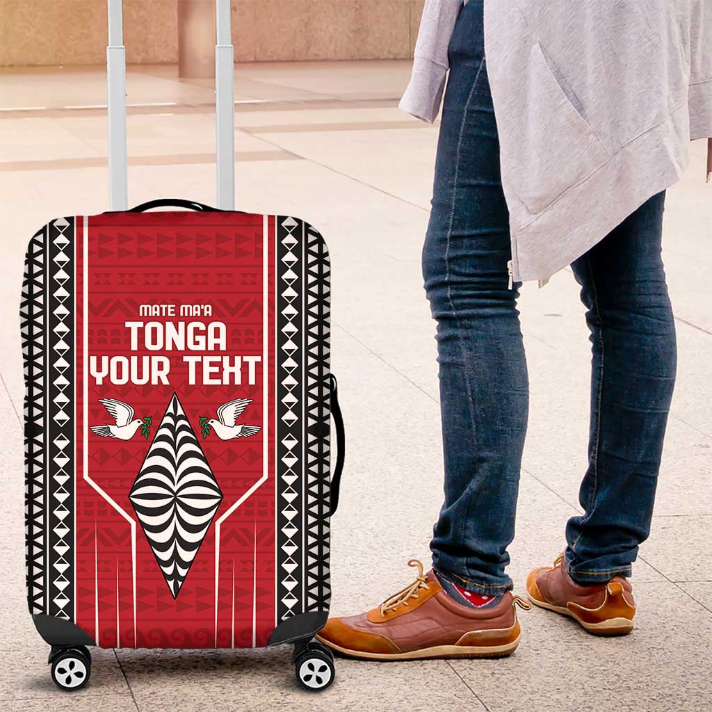 Custom Tonga Rugby Luggage Cover Mate Maa Kupesi Style LT9 Red - Polynesian Pride