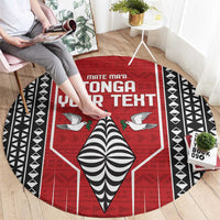 Custom Tonga Rugby Round Carpet Mate Maa Kupesi Style LT9 - Polynesian Pride