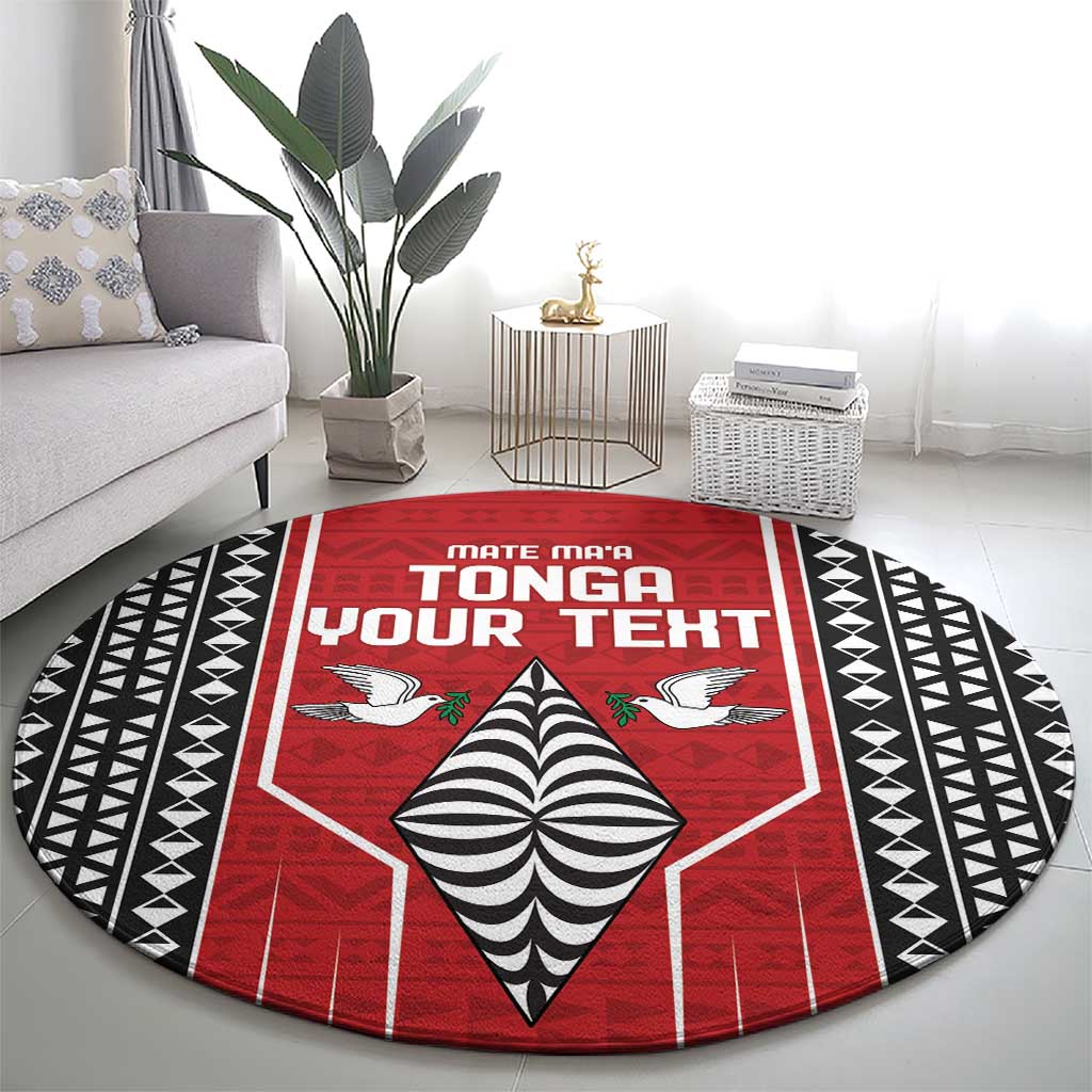 Custom Tonga Rugby Round Carpet Mate Maa Kupesi Style LT9 - Polynesian Pride