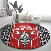 Custom Tonga Rugby Round Carpet Mate Maa Kupesi Style LT9 - Polynesian Pride
