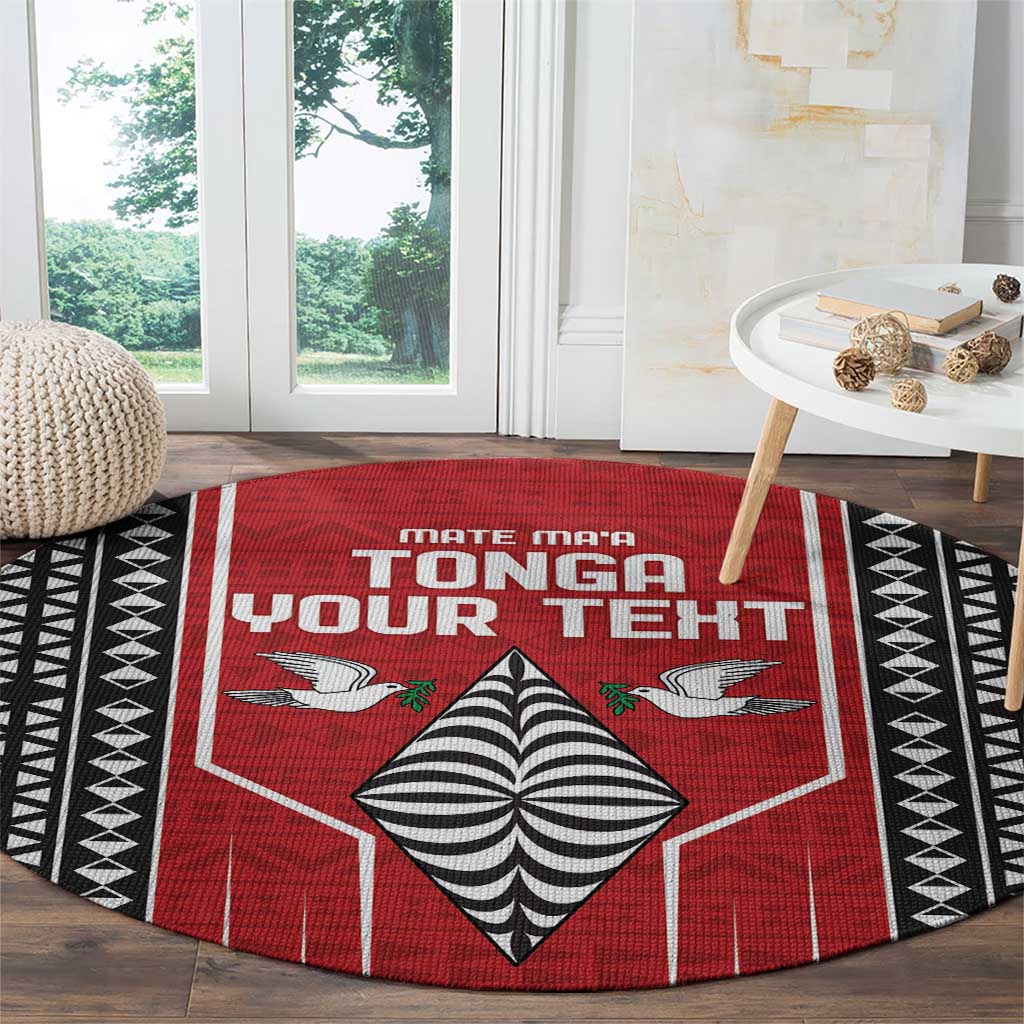 Custom Tonga Rugby Round Carpet Mate Maa Kupesi Style LT9 - Polynesian Pride