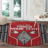 Custom Tonga Rugby Round Carpet Mate Maa Kupesi Style LT9 - Polynesian Pride