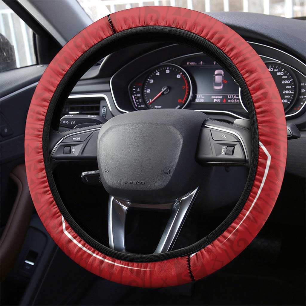 Tonga Rugby Steering Wheel Cover Mate Maa Kupesi Style LT9 - Polynesian Pride
