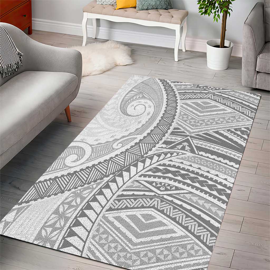 American Samoa White Sunday Area Rug Polynesian Lotu Tamaiti - Polynesian Pride