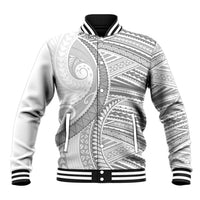 American Samoa White Sunday Baseball Jacket Polynesian Lotu Tamaiti - Polynesian Pride