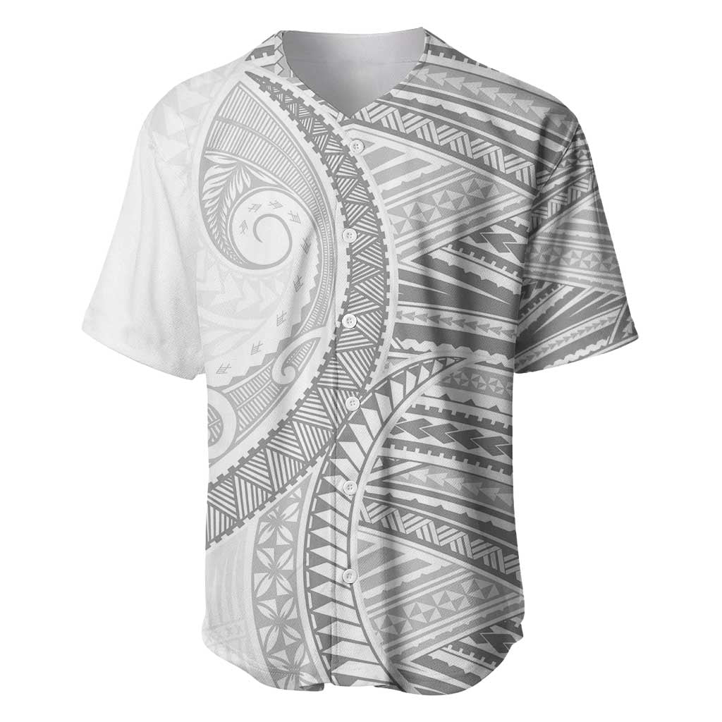 American Samoa White Sunday Baseball Jersey Polynesian Lotu Tamaiti - Polynesian Pride