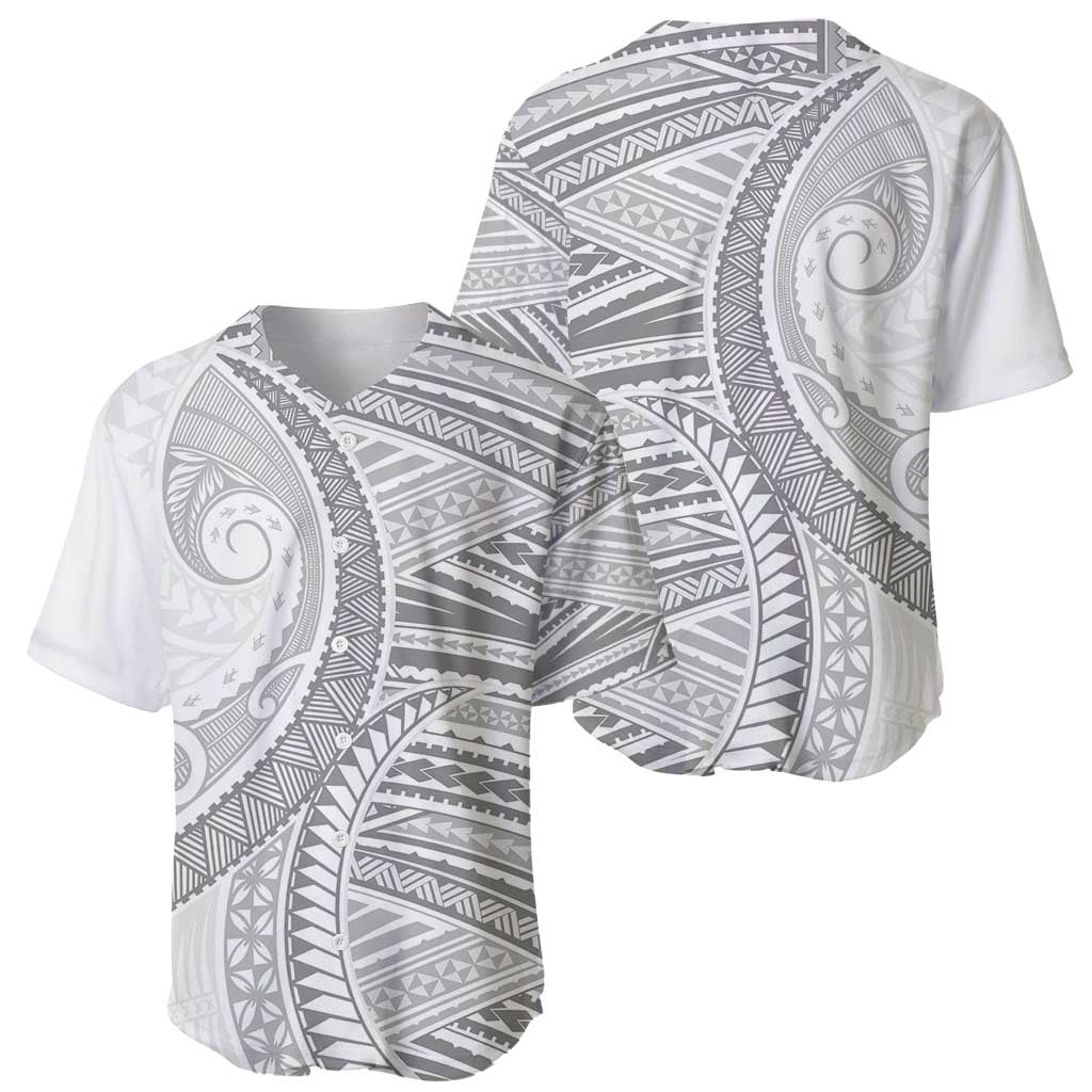 American Samoa White Sunday Baseball Jersey Polynesian Lotu Tamaiti - Polynesian Pride