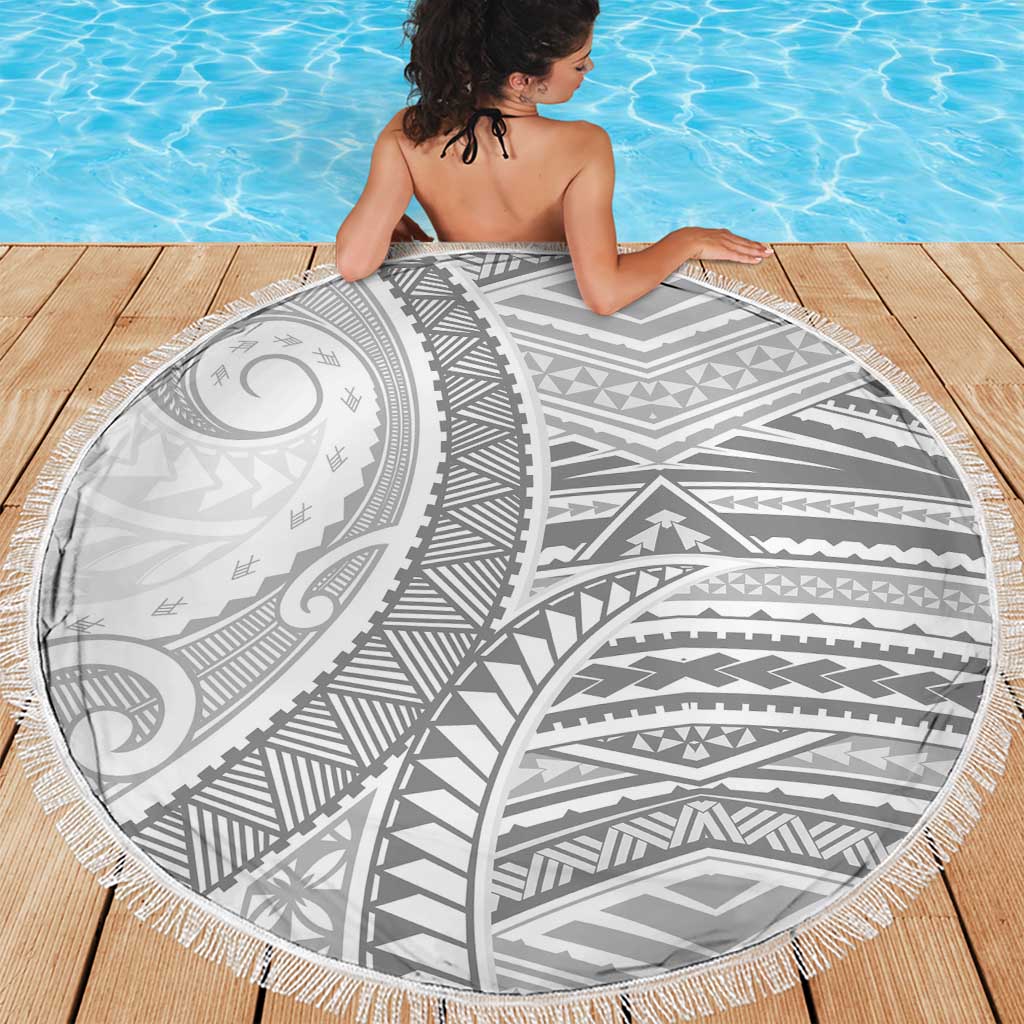 American Samoa White Sunday Beach Blanket Polynesian Lotu Tamaiti - Polynesian Pride