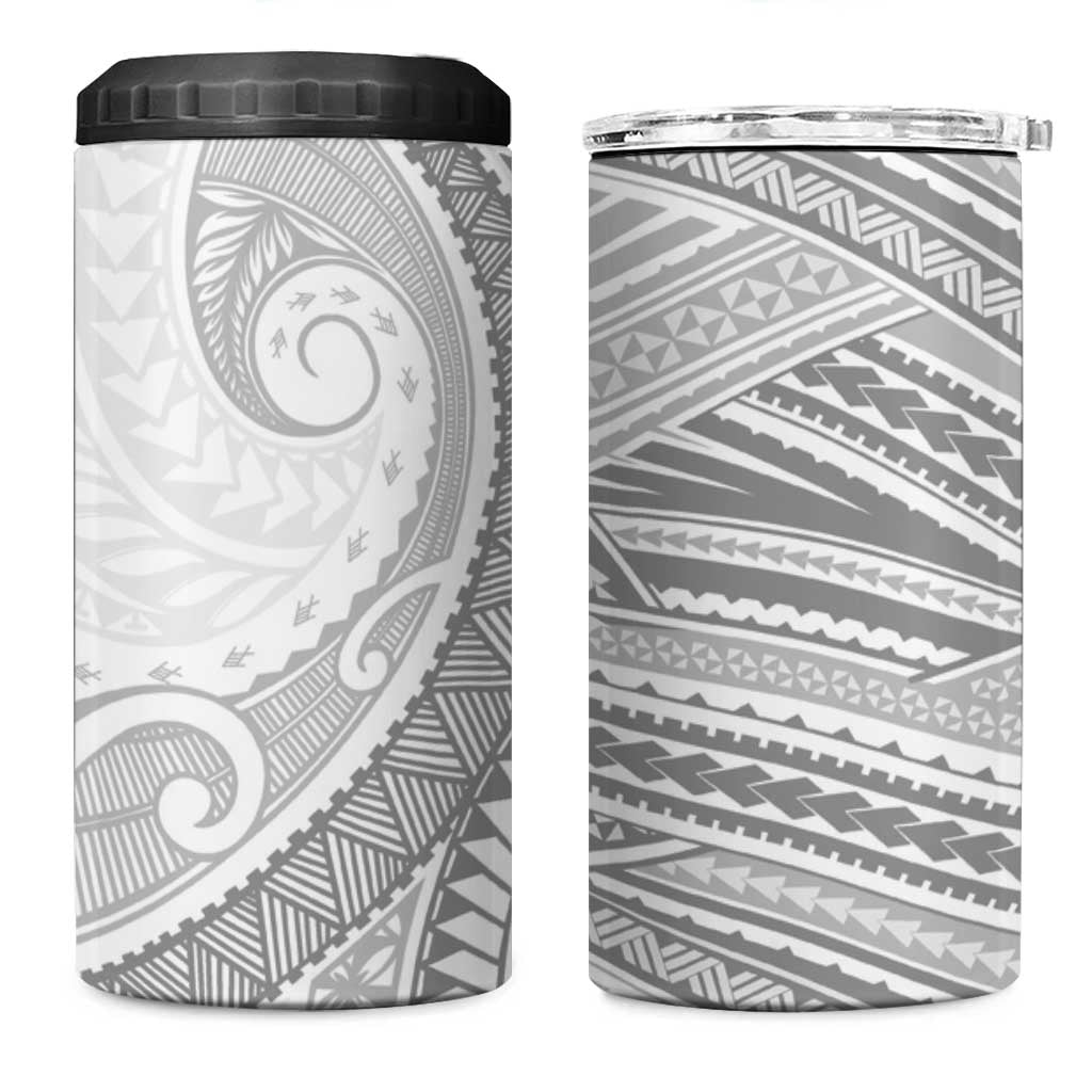 American Samoa White Sunday 4 in 1 Can Cooler Tumbler Polynesian Lotu Tamaiti - Polynesian Pride