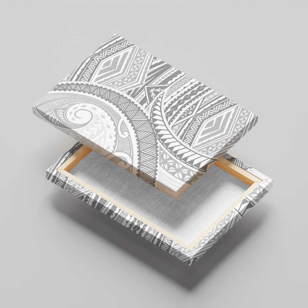 American Samoa White Sunday Canvas Wall Art Polynesian Lotu Tamaiti - Polynesian Pride