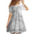 American Samoa White Sunday Family Matching Off The Shoulder Long Sleeve Dress and Hawaiian Shirt Polynesian Lotu Tamaiti - Polynesian Pride
