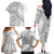 American Samoa White Sunday Family Matching Off The Shoulder Long Sleeve Dress and Hawaiian Shirt Polynesian Lotu Tamaiti - Polynesian Pride