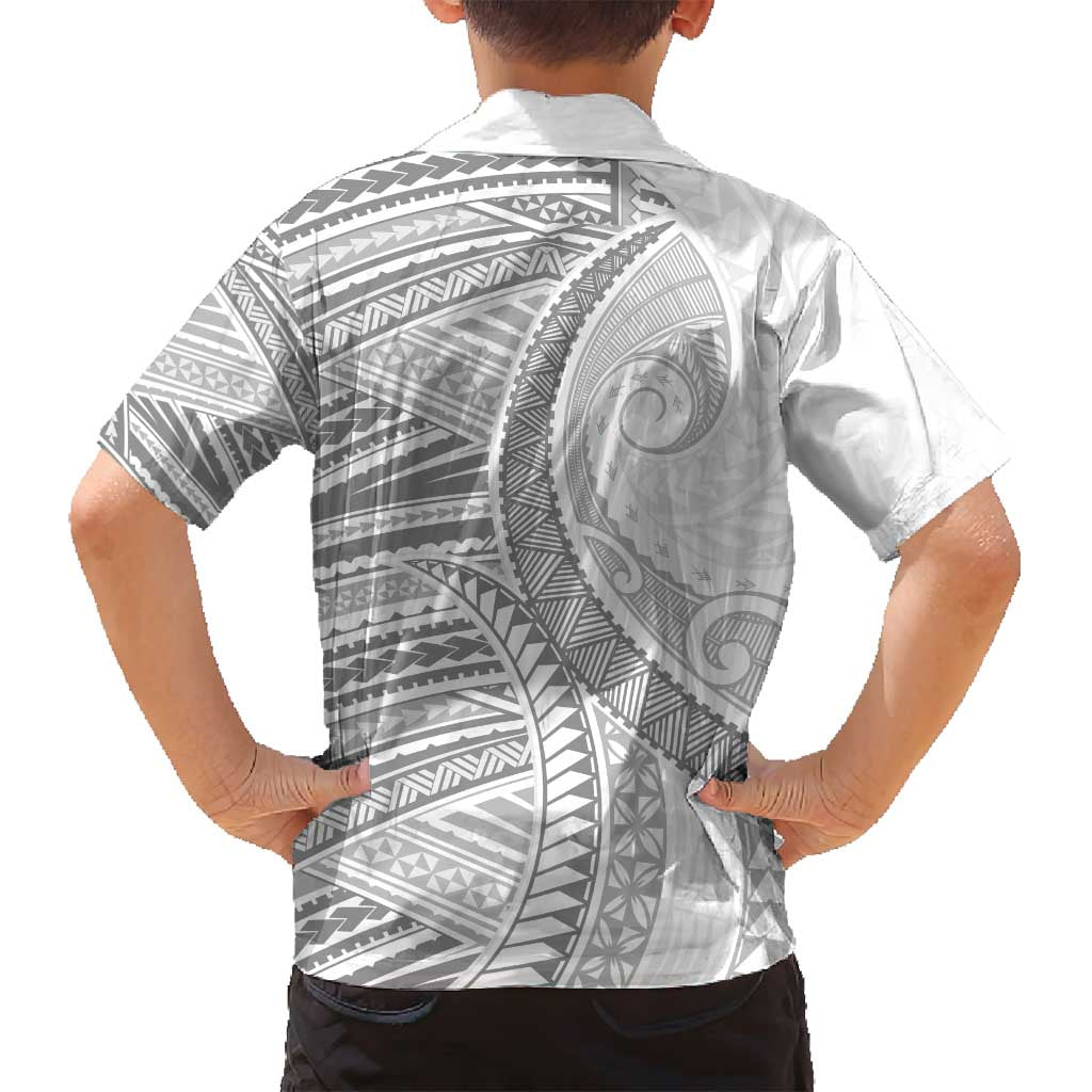 American Samoa White Sunday Family Matching Puletasi and Hawaiian Shirt Polynesian Lotu Tamaiti - Polynesian Pride