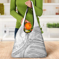 American Samoa White Sunday Grocery Bag Polynesian Lotu Tamaiti - Polynesian Pride