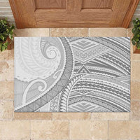 American Samoa White Sunday Rubber Doormat Polynesian Lotu Tamaiti LT9 White - Polynesian Pride