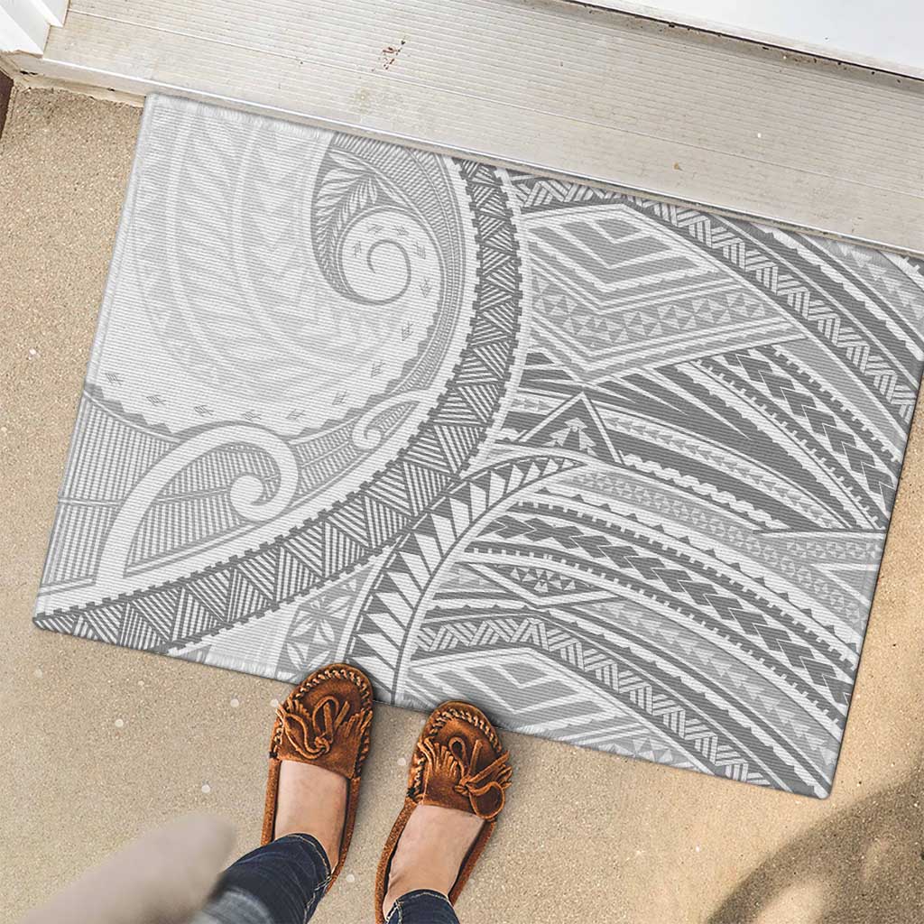 American Samoa White Sunday Rubber Doormat Polynesian Lotu Tamaiti LT9 - Polynesian Pride