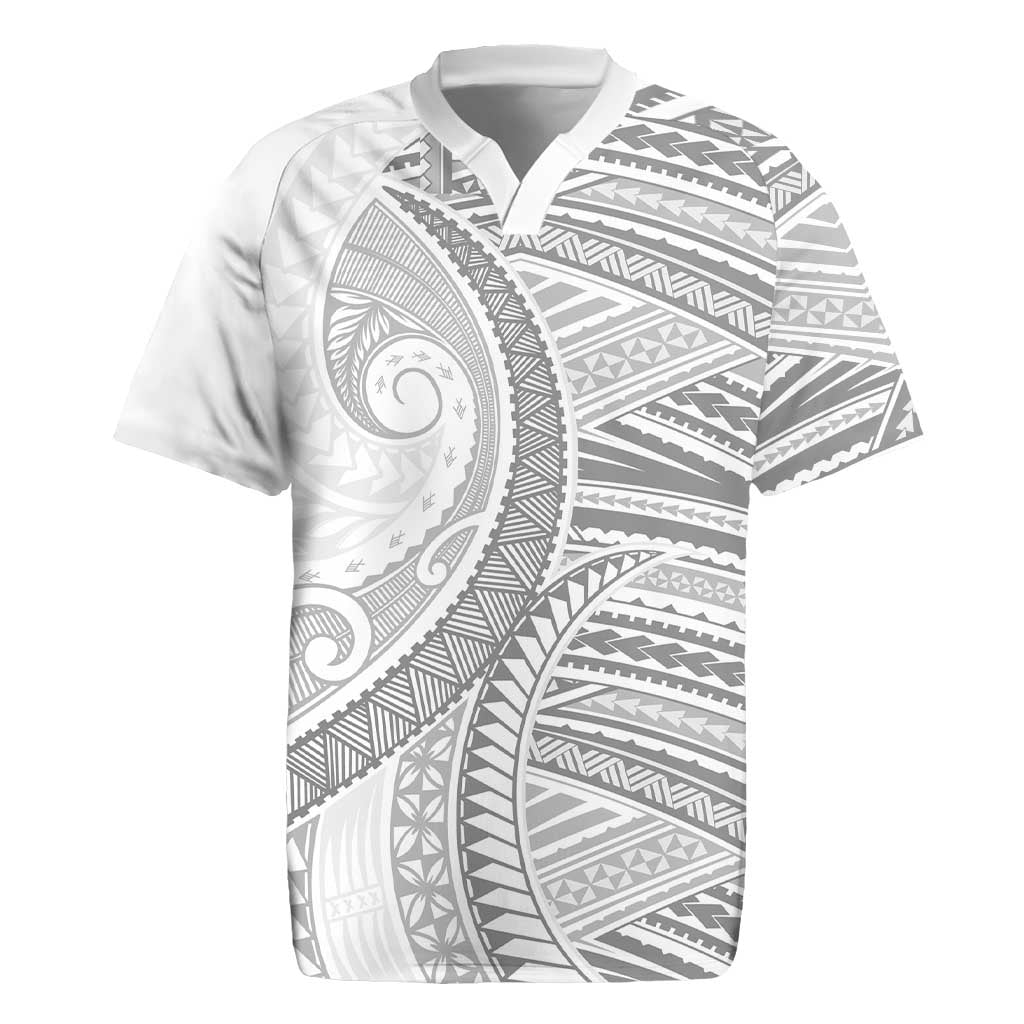 American Samoa White Sunday Rugby Jersey Polynesian Lotu Tamaiti - Polynesian Pride