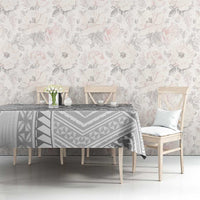 American Samoa White Sunday Tablecloth Polynesian Lotu Tamaiti - Polynesian Pride