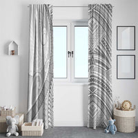 American Samoa White Sunday Window Curtain Polynesian Lotu Tamaiti - Polynesian Pride