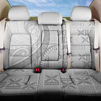 Niue White Sunday Back Car Seat Cover Niuean Lotu Tamaiti Hiapo Pattern - Polynesian Pride