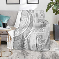 Niue White Sunday Blanket Niuean Lotu Tamaiti Hiapo Pattern - Polynesian Pride