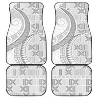 Niue White Sunday Car Mats Niuean Lotu Tamaiti Hiapo Pattern - Polynesian Pride